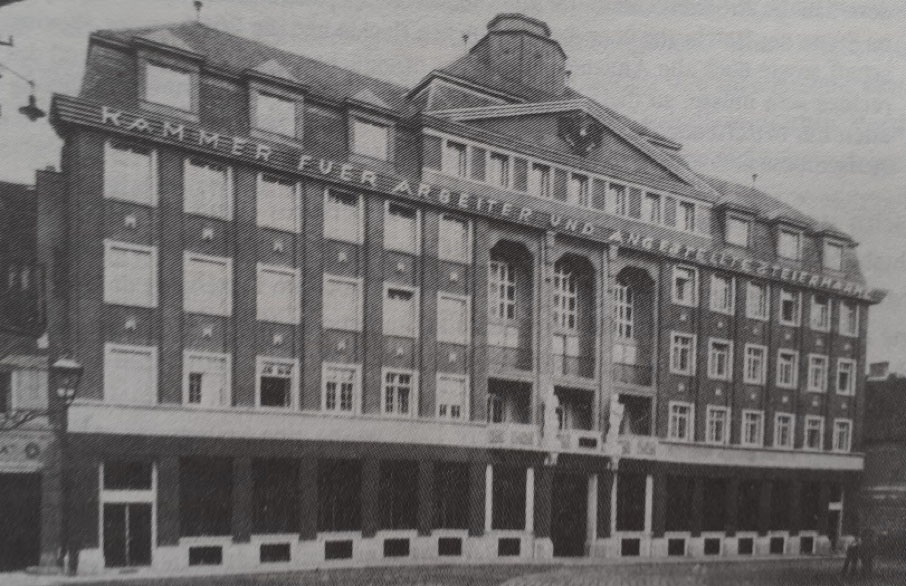 Das Amtsgebäude der steirischen Arbeiterkammer in der Ersten Republik.